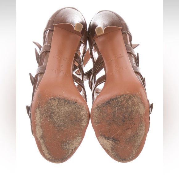 Brown leather Alaïa sandals - Picture 5 of 5